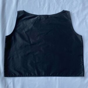 Vintage Zoran Bergdorf Goodman Black Silk Crop Tank Top One Size, NWT